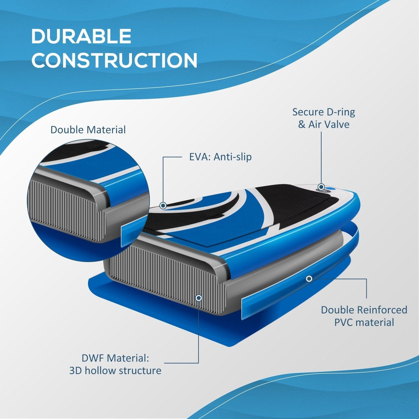 10'6" x 30" x 6" Inflatable Paddle Stand Up Board, Adjustable Aluminium Paddle Non-Slip Deck Board with ISUP Accessories, 320L x 76W x 15H cm-4